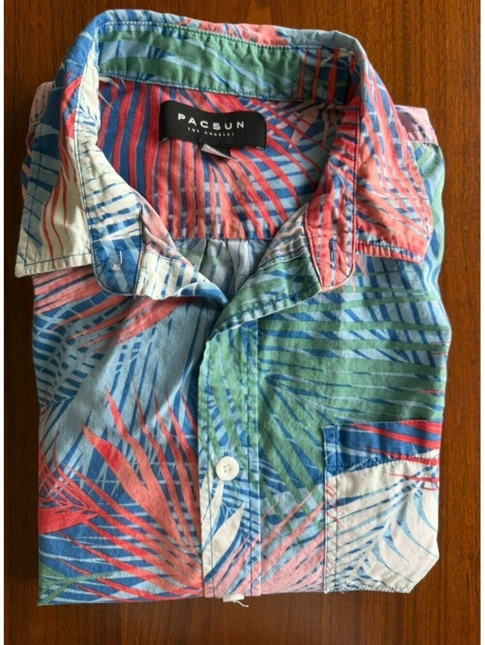 Pacsun Men's Tropical Print Short Sleeve Button-Up Shirt - Size M
